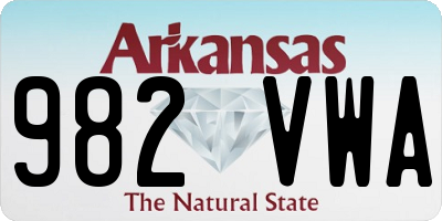 AR license plate 982VWA
