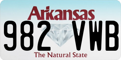 AR license plate 982VWB