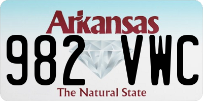 AR license plate 982VWC
