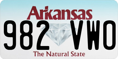 AR license plate 982VWO
