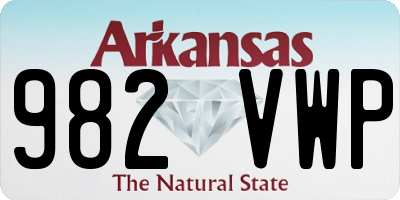 AR license plate 982VWP