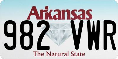 AR license plate 982VWR