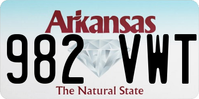 AR license plate 982VWT