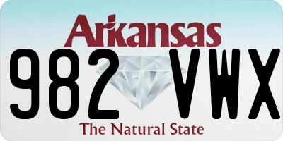 AR license plate 982VWX
