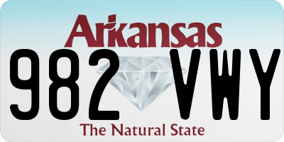 AR license plate 982VWY