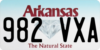 AR license plate 982VXA