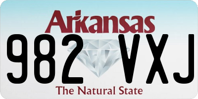 AR license plate 982VXJ