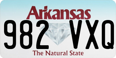 AR license plate 982VXQ