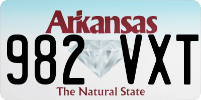AR license plate 982VXT