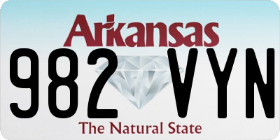 AR license plate 982VYN