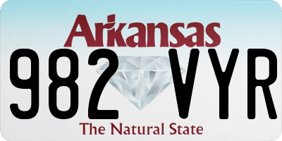 AR license plate 982VYR