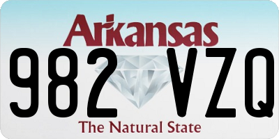 AR license plate 982VZQ