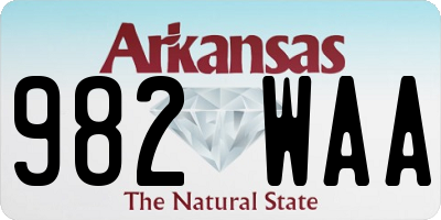 AR license plate 982WAA