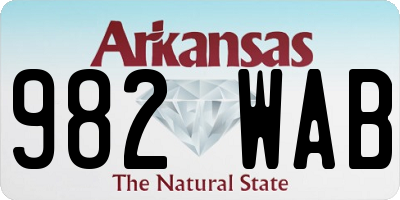 AR license plate 982WAB
