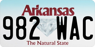 AR license plate 982WAC