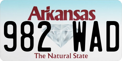 AR license plate 982WAD