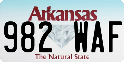 AR license plate 982WAF