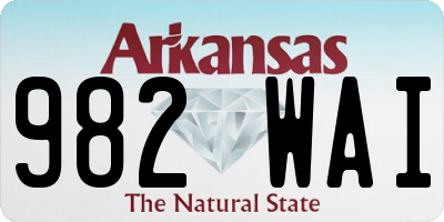 AR license plate 982WAI