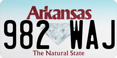 AR license plate 982WAJ