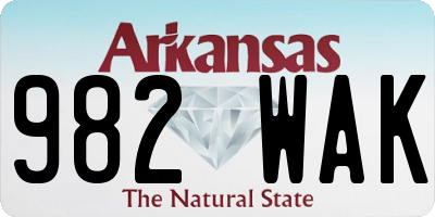 AR license plate 982WAK