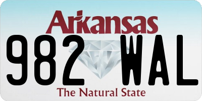 AR license plate 982WAL