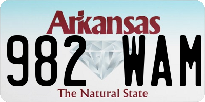 AR license plate 982WAM
