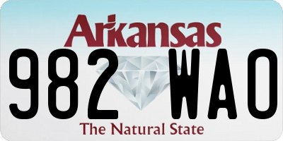 AR license plate 982WAO