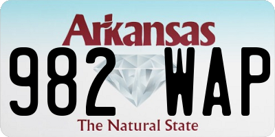 AR license plate 982WAP