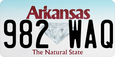 AR license plate 982WAQ