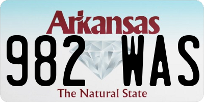 AR license plate 982WAS
