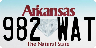 AR license plate 982WAT