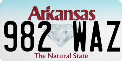 AR license plate 982WAZ