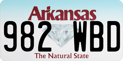 AR license plate 982WBD