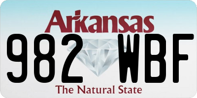 AR license plate 982WBF