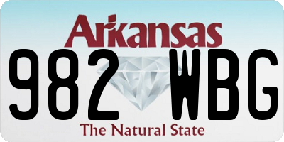AR license plate 982WBG