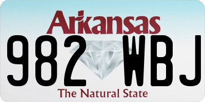 AR license plate 982WBJ