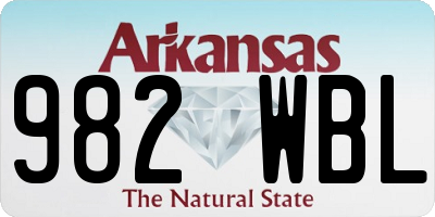 AR license plate 982WBL
