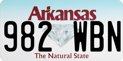 AR license plate 982WBN