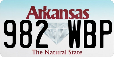 AR license plate 982WBP