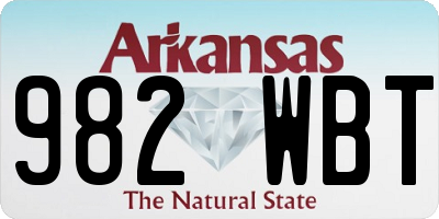 AR license plate 982WBT