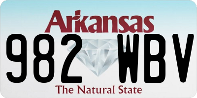 AR license plate 982WBV