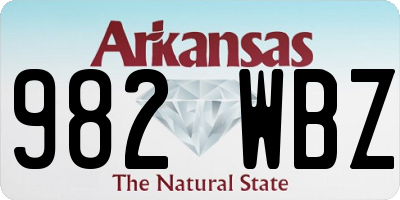 AR license plate 982WBZ