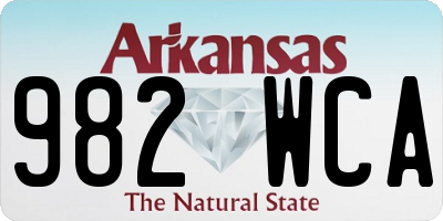 AR license plate 982WCA
