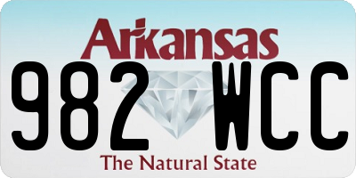 AR license plate 982WCC