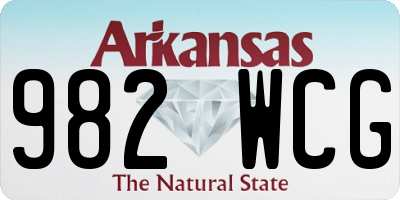 AR license plate 982WCG