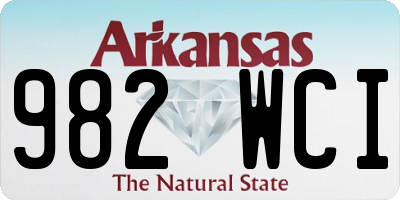 AR license plate 982WCI
