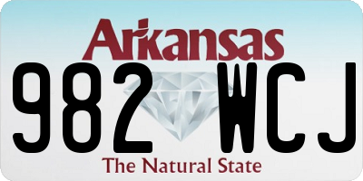 AR license plate 982WCJ