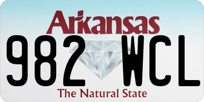 AR license plate 982WCL