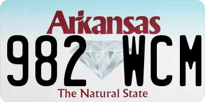 AR license plate 982WCM