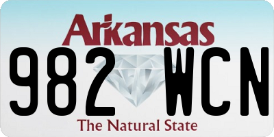 AR license plate 982WCN